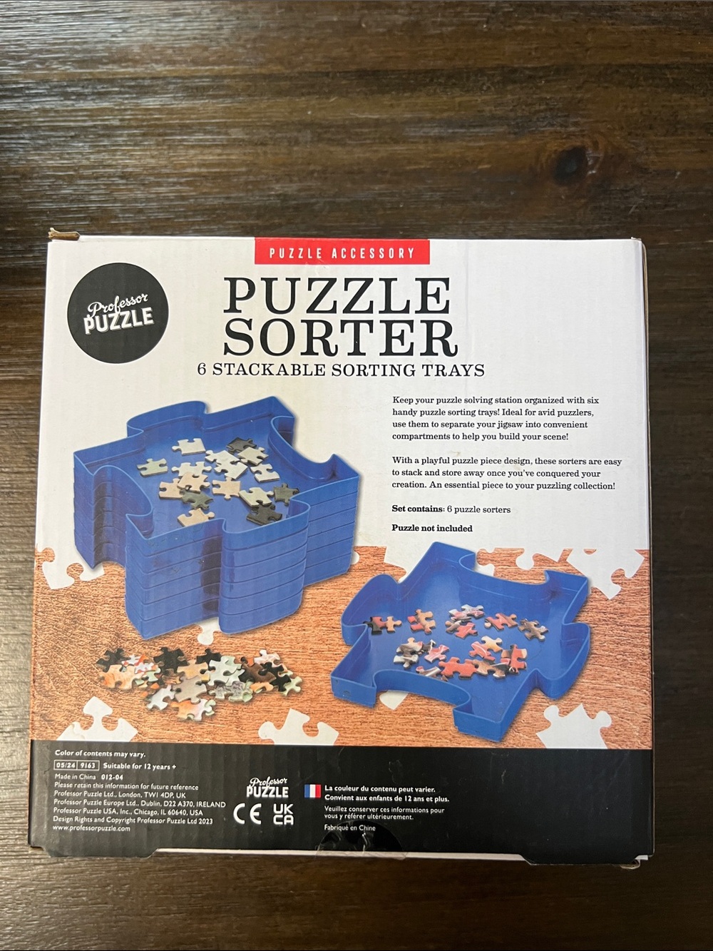 Blue Puzzle Sorter - 6 Stackable Sorting Trays